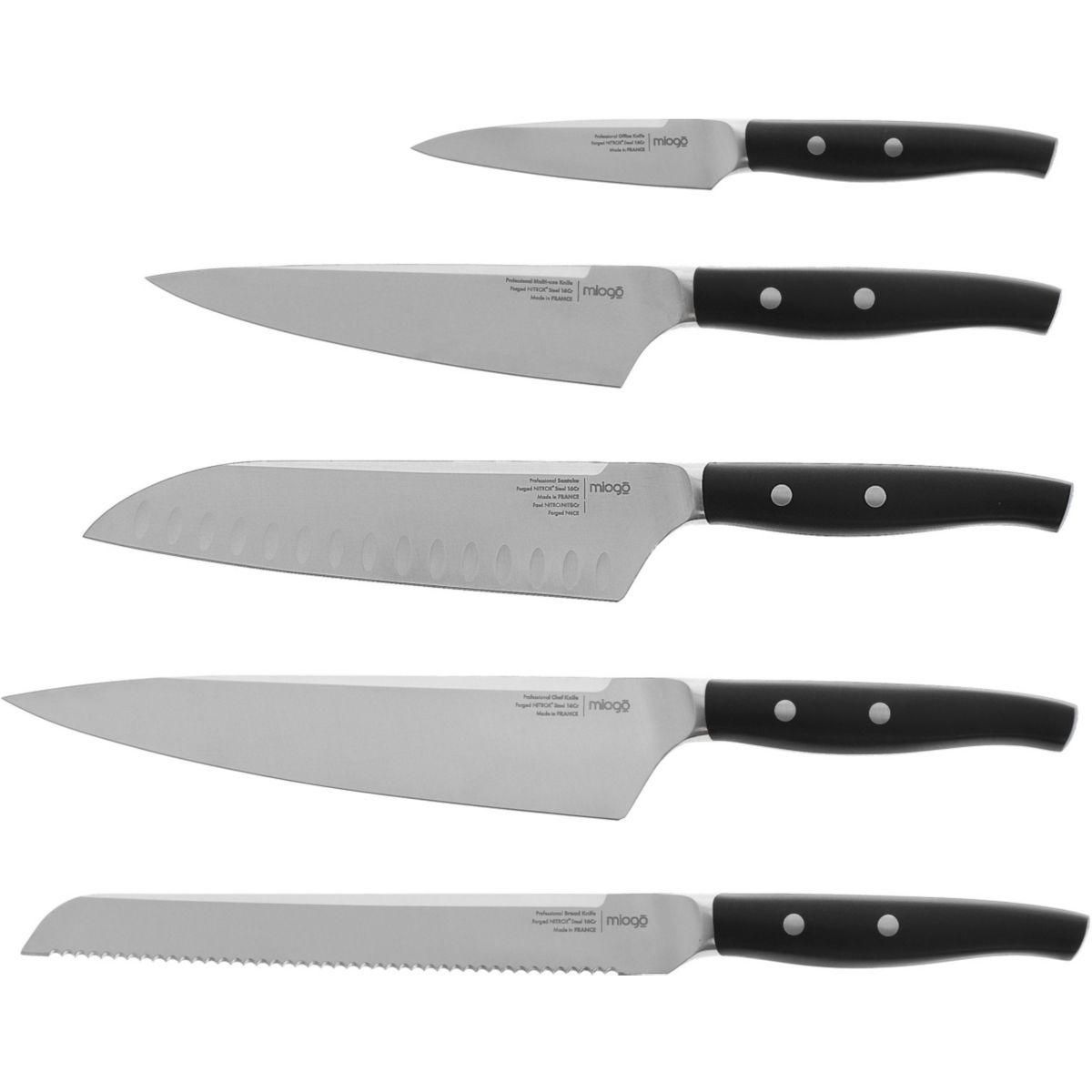 MIOGO Couteau à pain 20 cm Professionnel forgé