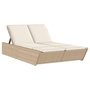 Voir la diapositive 2 : VIDAXL Chaise longue double avec coussins beige resine tressee