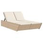 Voir la diapositive 2 : VIDAXL Chaise longue double avec coussins beige resine tressee