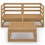 Voir la diapositive 3 : VIDAXL Salon de jardin 3 pcs marron miel bois de pin massif