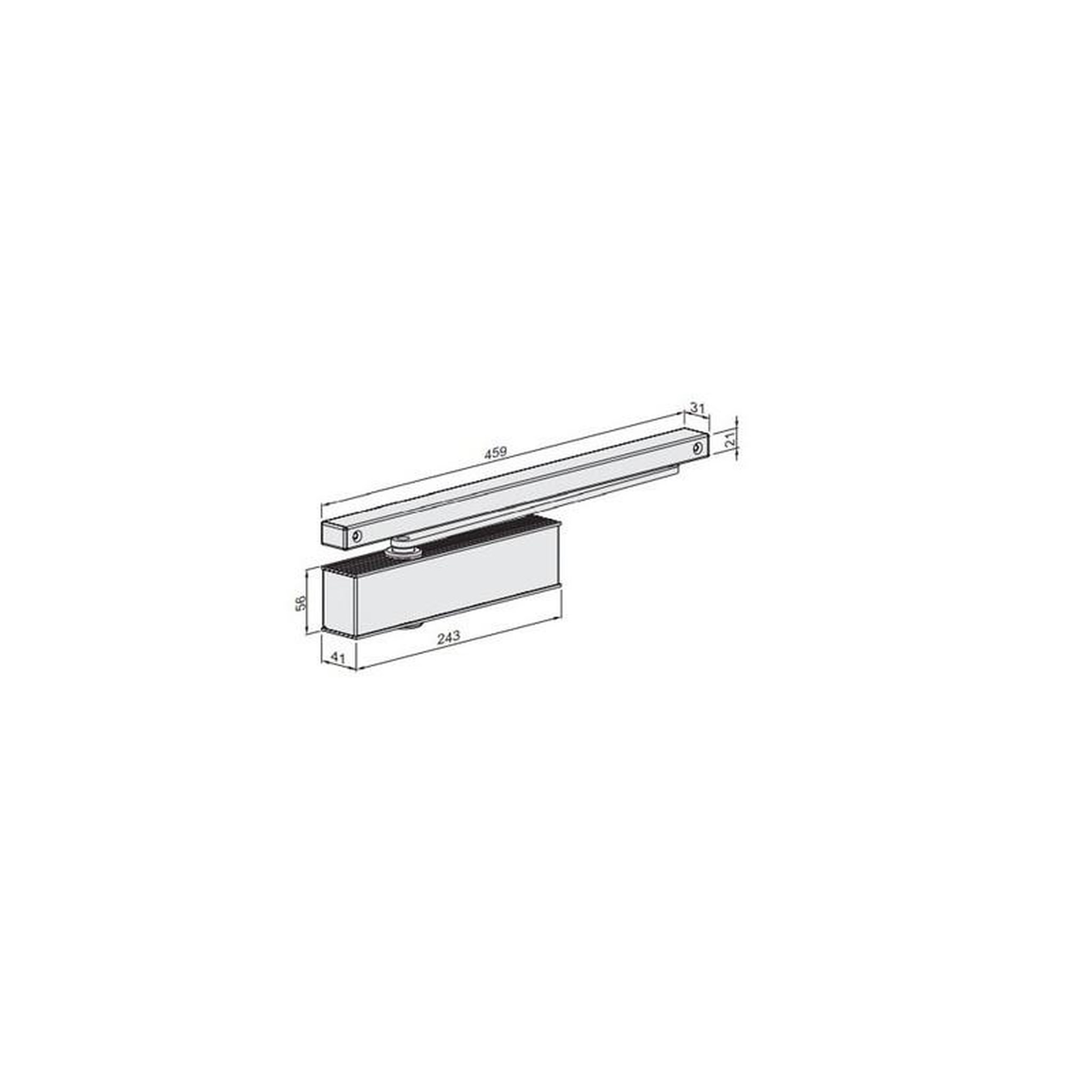 Voir la diapositive 3 : ECO Ferme porte TS 41 avec bras glissière B finition argent ECO SCHULTE 5030011743