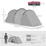 Voir la diapositive 3 : OUTSUNNY Tente de camping 2-3 personnes montage facile 3 portes fenêtres dim. 4,26L x 2,06l x 1,54H m fibre verre polyester PE gris