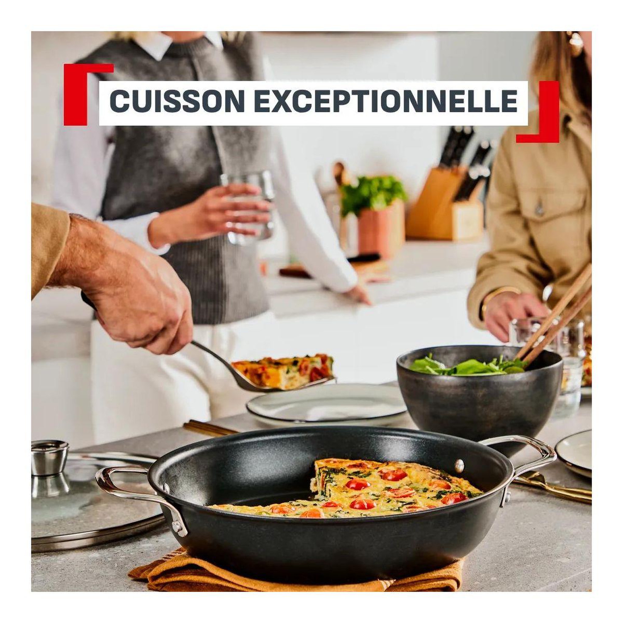 Voir la diapositive 4 : TEFAL Sauteuse 28cm excellence + avec couvercle