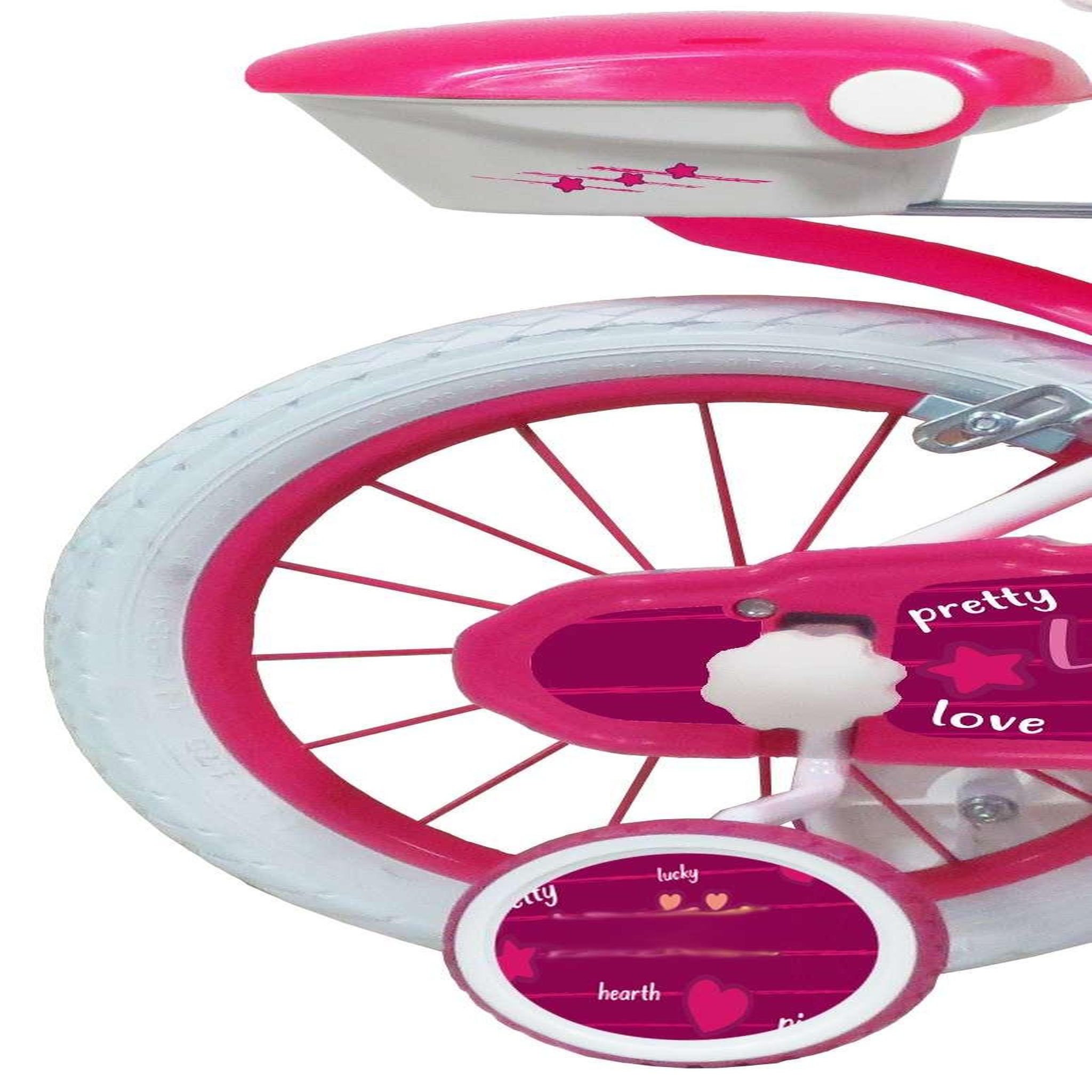Voir la diapositive 2 : Vélo enfant - Modèle 16''Lolli Girl pour enfant de 105/120 cm avec stabilisateurs - Panier avant - Coffre arrière - 2 freins et pneus gonflables
