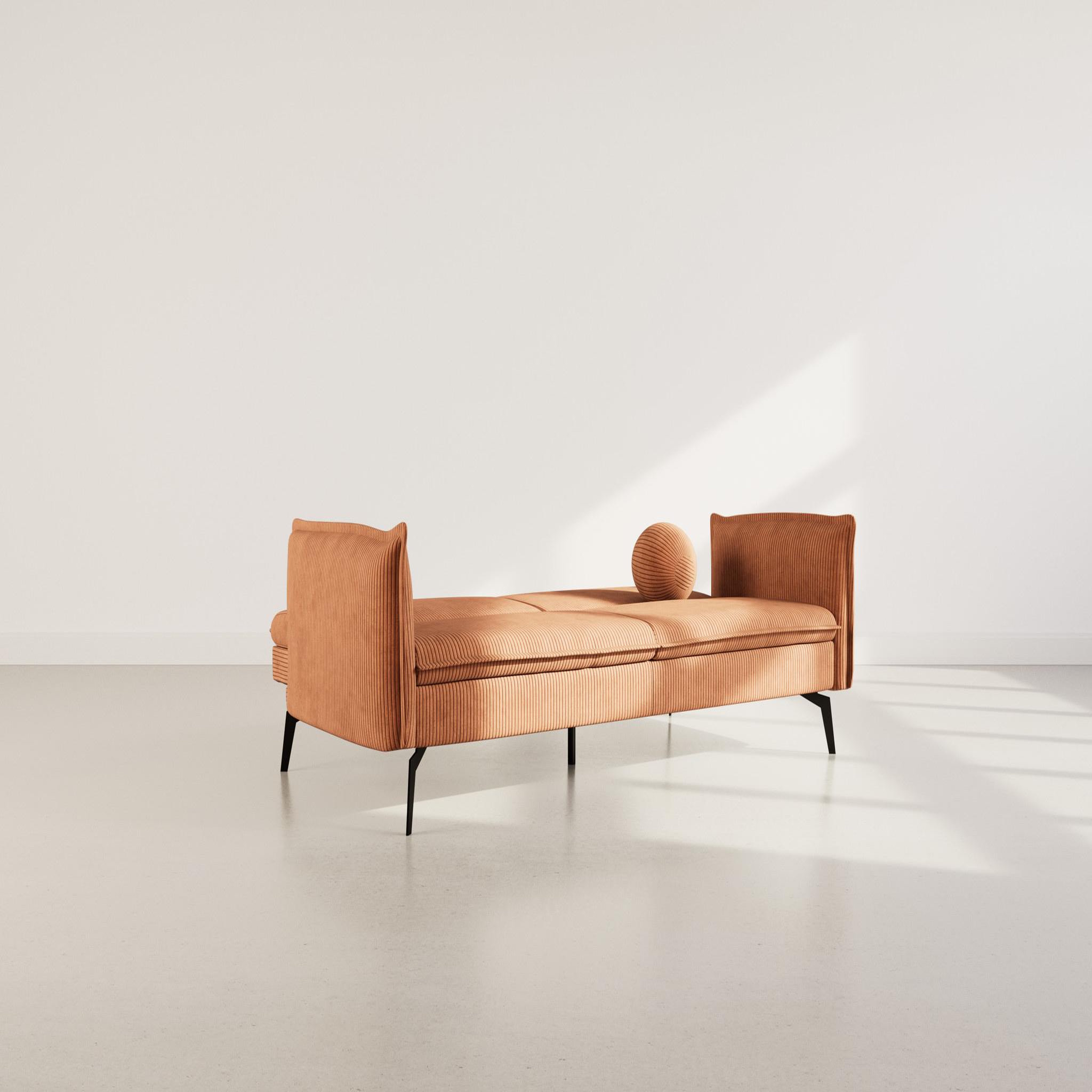 Voir la diapositive 3 : BEST MOBILIER Lexie - canapé convertible clic-clac 2 places en velours côtelé