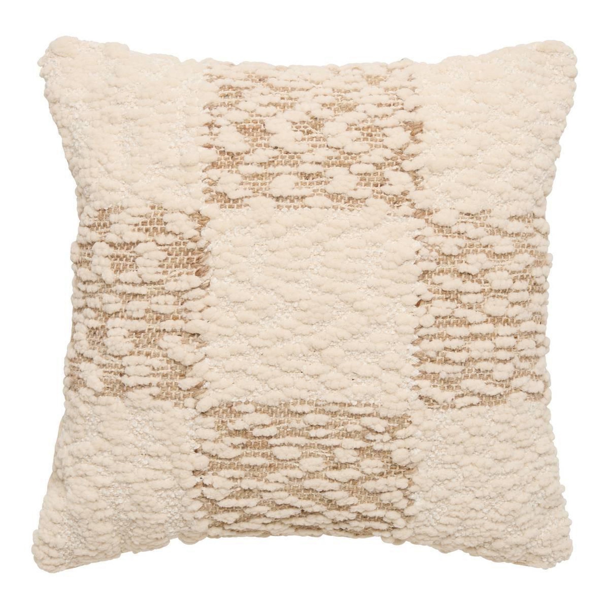 ATMOSPHERA Coussin déco laine chenille  ameya  45x45cm beige lin