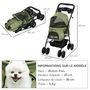 Voir la diapositive 3 : PAWHUT Poussette buggy pliable chien chat panier rangement porte-gobelets tissu 300D Oxford imperméable 4 roues vert