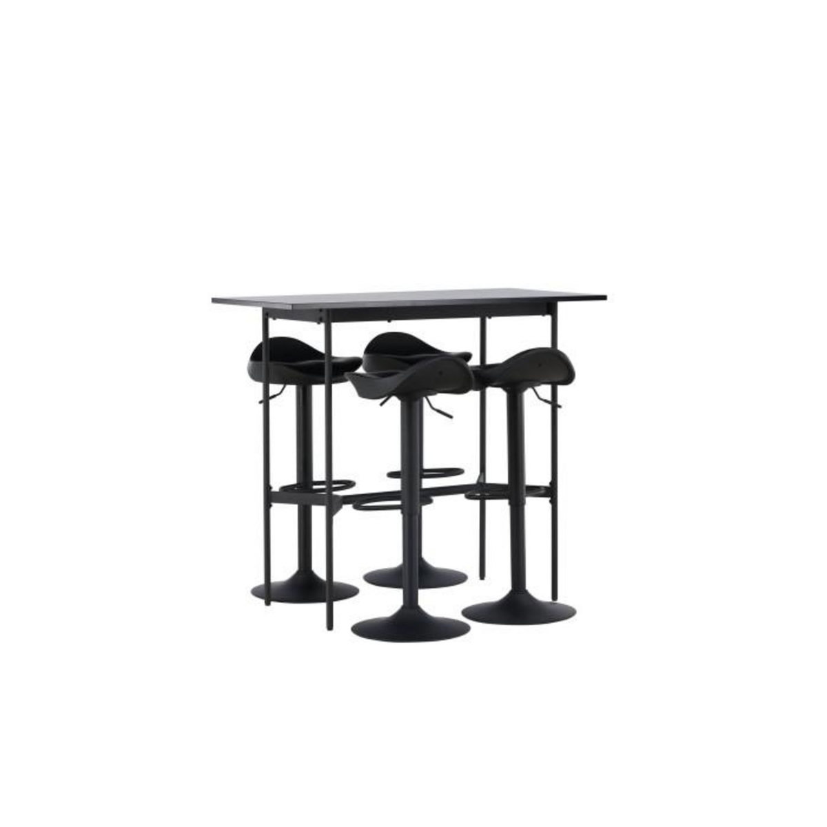 Paris Prix Ensemble Table de Bar & 4 Tabourets  Rax & Adesto  120cm Noir