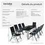 Voir la diapositive 6 : tectake Salon de jardin avec cadre en aluminium pour 8 personnes gris anthracite