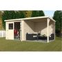 Voir la diapositive 1 : DECOR ET JARDIN Abri de jardin en bois de sapin avec auvent - 5,15 m² + 5,17 m² - PARADIS
