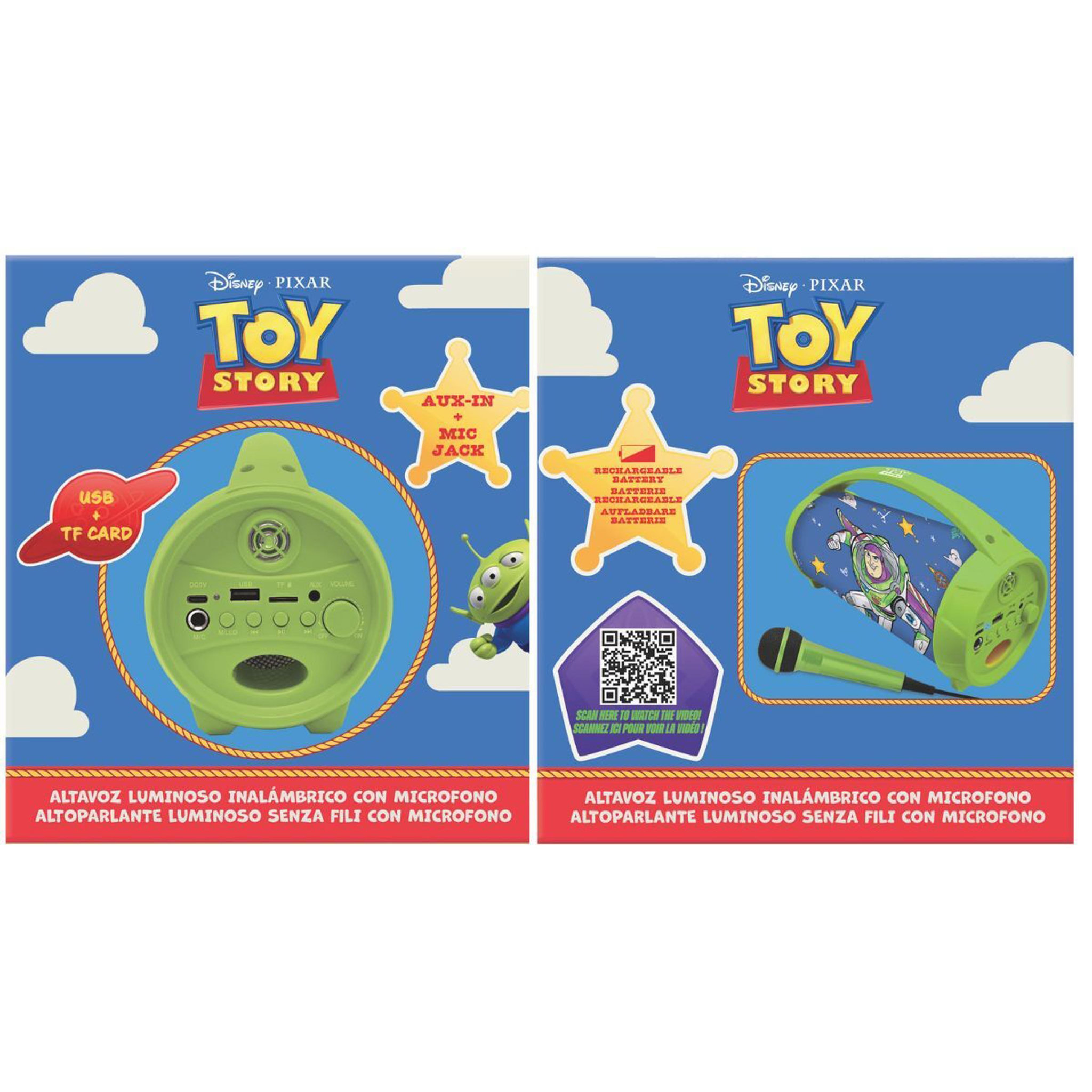 Voir la diapositive 4 : Lexibook Enceinte Bluetooth Lumineuse avec Micro Toy Story