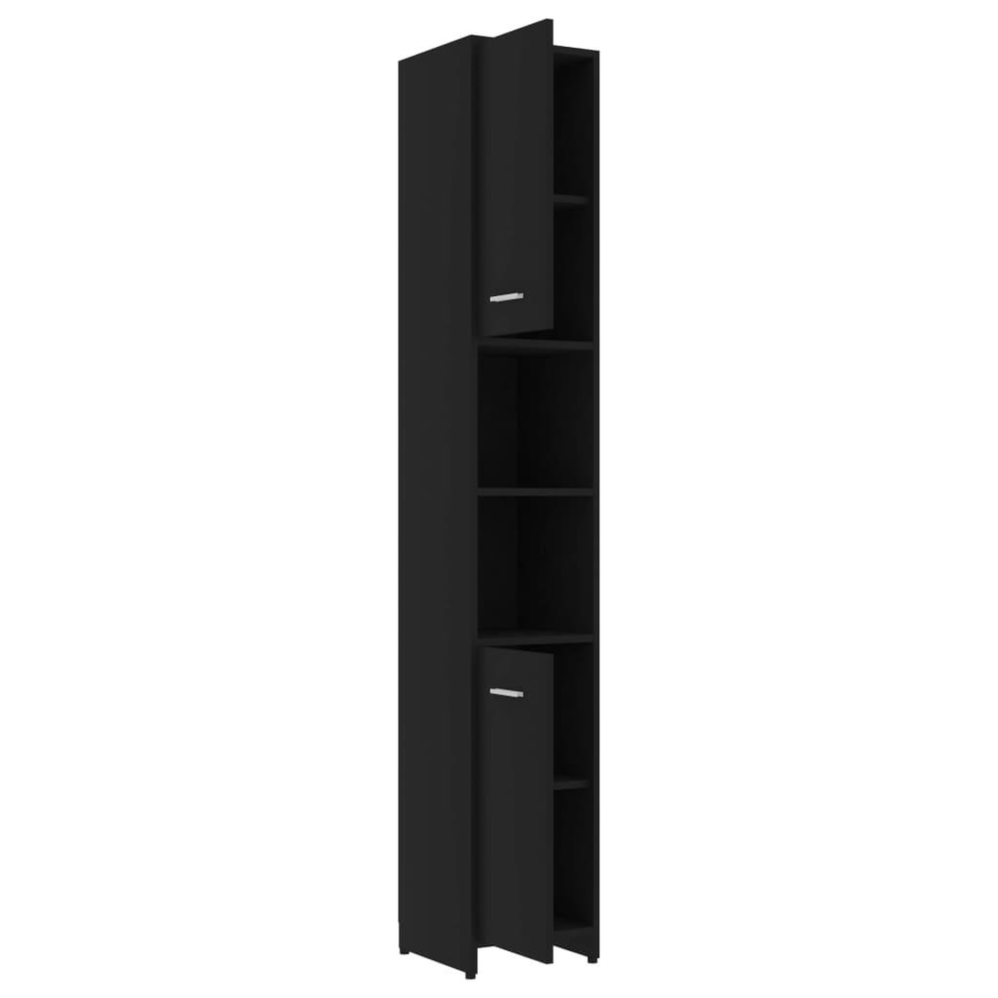 Voir la diapositive 5 : VIDAXL Armoire de salle de bain Noir 30x30x183,5 cm Bois d'ingenierie
