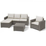 ALLIBERT by KETER Salon de jardin - en résine imitation rotin tressé - Allibert by KETER - 5 personnes - MOOREA - Cappuccino