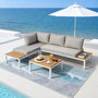 Voir la diapositive 5 : CONCEPT USINE Salon de jardin 3-4 places avec table basse blanc et gris MAJURO