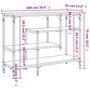 Voir la diapositive 6 : VIDAXL Table console avec etageres chene fume 100x35x75 cm