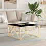 Voir la diapositive 1 : VIDAXL Table basse dore 80x80x40 cm acier inoxydable et verre