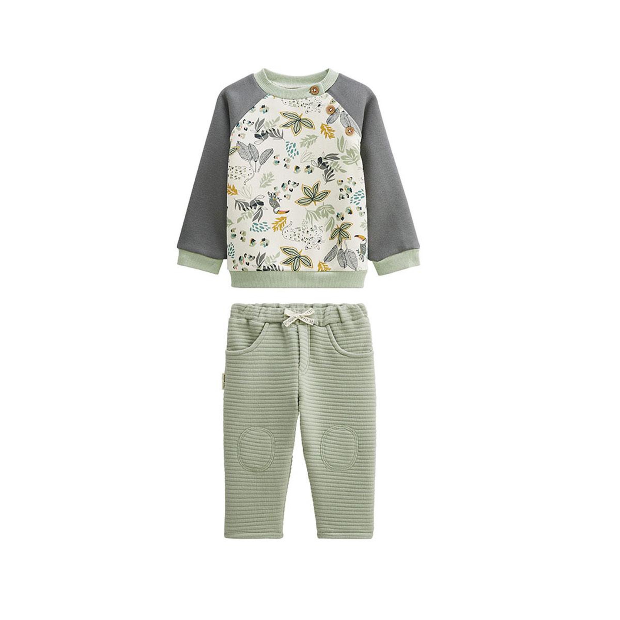 Petit Béguin Ensemble enfant sweat et pantalon en molleton boavista. Coloris disponibles : Vert