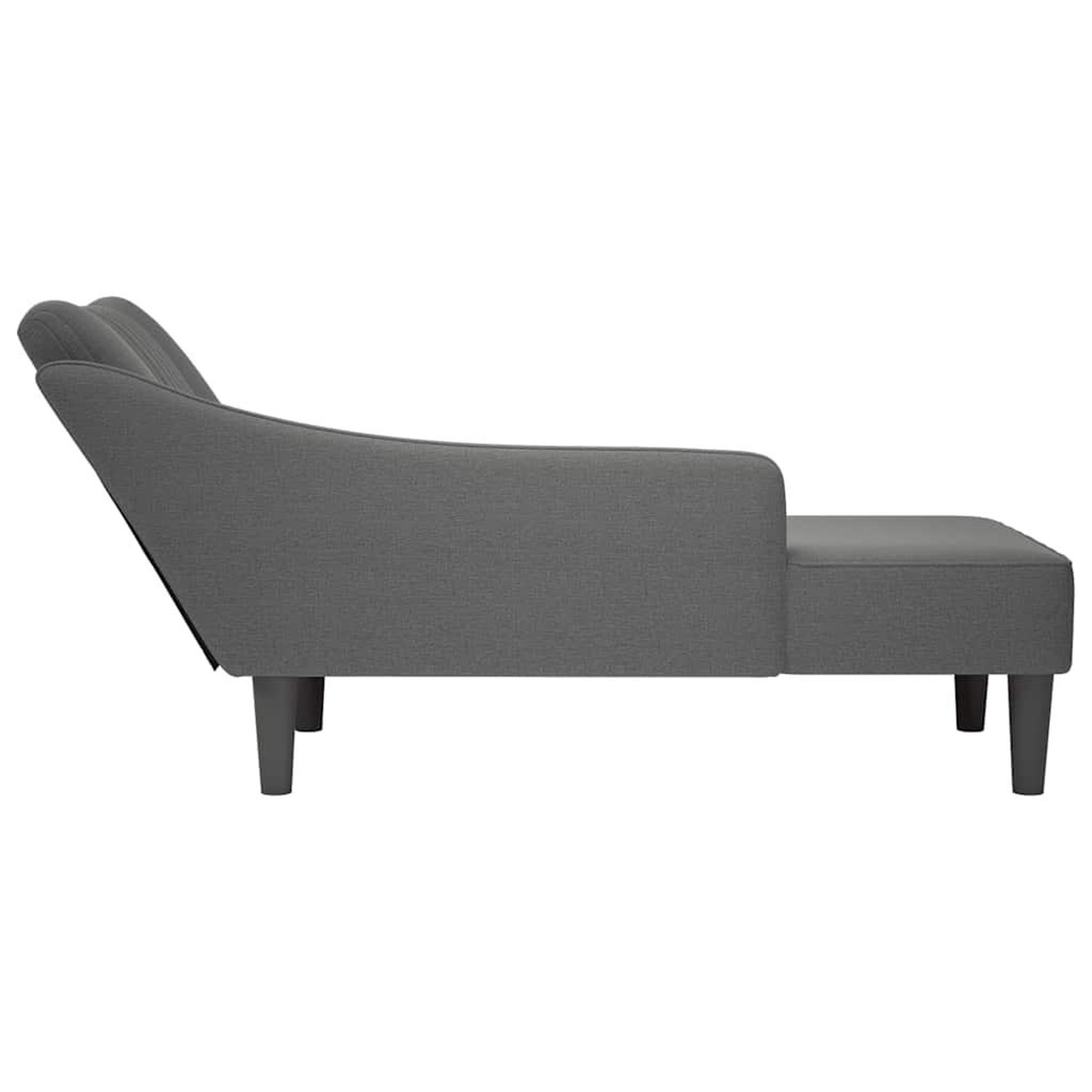 Voir la diapositive 5 : VIDAXL Fauteuil long avec accoudoir droit gris fonce tissu
