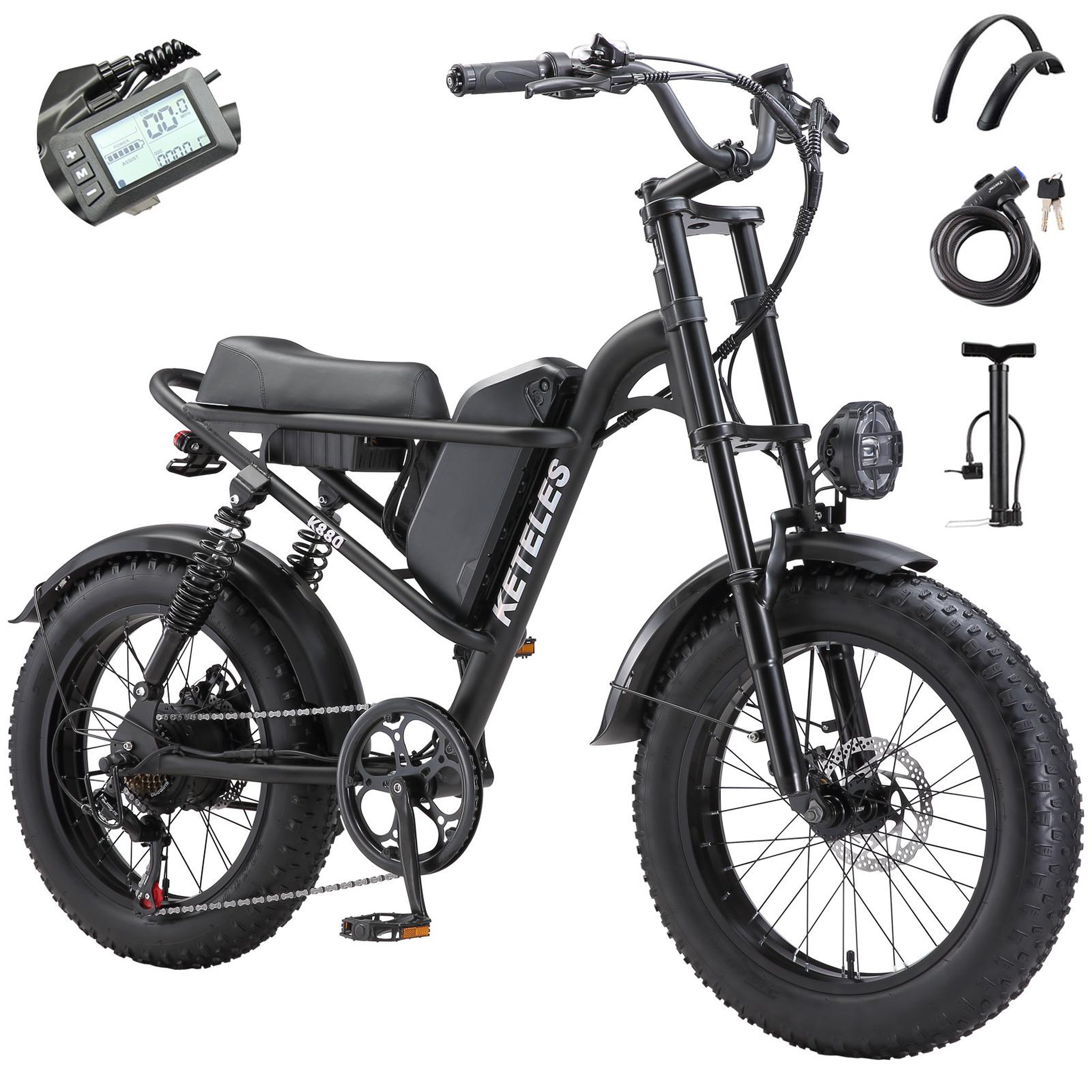 Voir la diapositive 1 : KETELES Vélo électrique tout suspendu keteles k880
