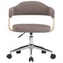 Voir la diapositive 2 : VIDAXL Chaise pivotante de bureau Taupe Bois courbe et tissu