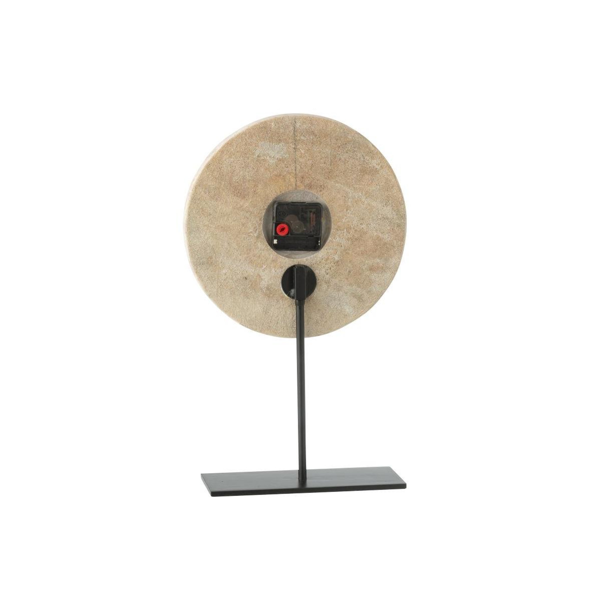 Voir la diapositive 2 : J-LINE Horloge murale en marbre  eula  44cm beige
