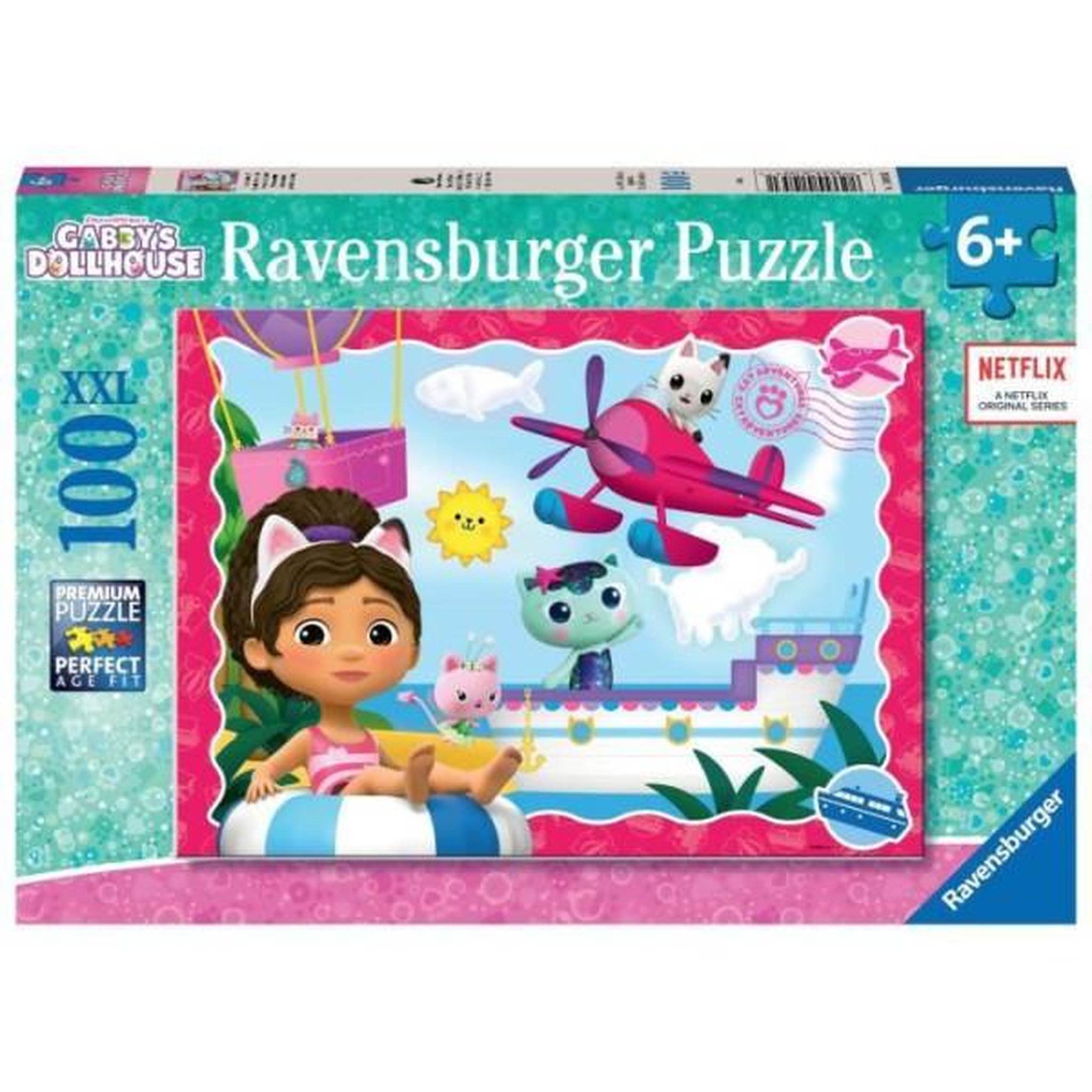 RAVENSBURGER Puzzle 100 pieces xxl l'aventure des chats ! / gabby's dollhouse, des 6 ans, puzzle enfant, 12001053, ravensburger