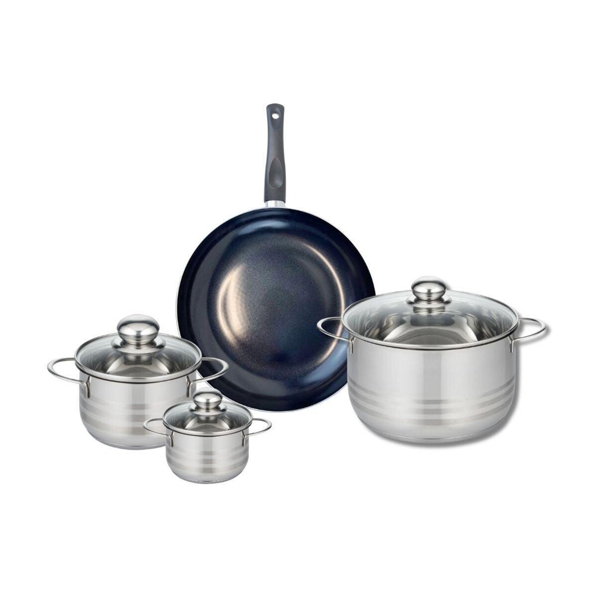 ELO Ensemble de 1 Poêle de cuisson 28 cm et 3 faitouts 12, 16 et 24 cm Elo Prima Brillant