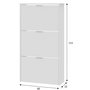 Voir la diapositive 6 : VS VENTA-STOCK Meuble à Chaussures 3 Portes Rubi, Couleur Blanc brillant, 60 cm Largeur