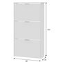 Voir la diapositive 6 : VS VENTA-STOCK Meuble à Chaussures 3 Portes Rubi, Couleur Blanc brillant, 60 cm Largeur
