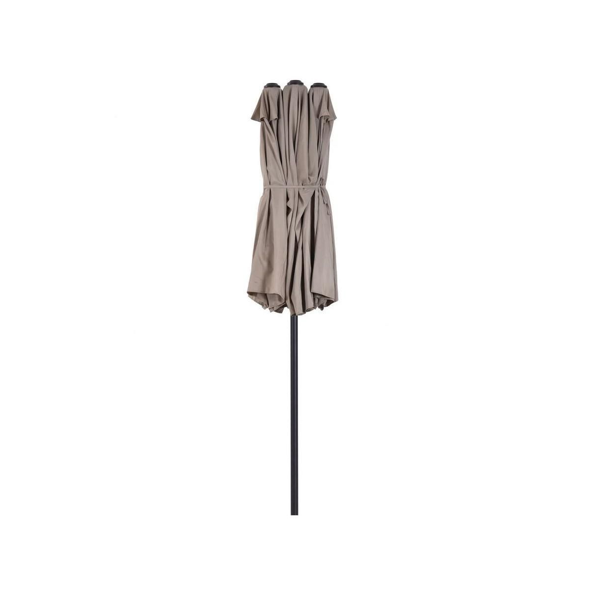 KZ GARDEN Parasol de terrasse double Marron Taupe 4.50 x 2.65 x H 2.40 Toile polyester TWIN KZ GARDEN