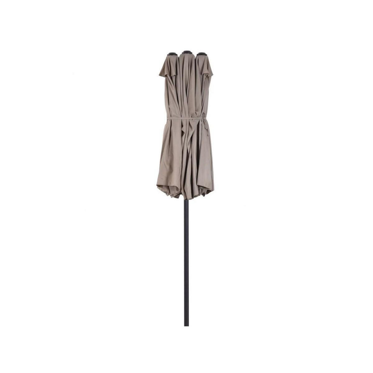 KZ GARDEN Parasol de terrasse double Marron Taupe 4.50 x 2.65 x H 2.40 Toile polyester TWIN KZ GARDEN