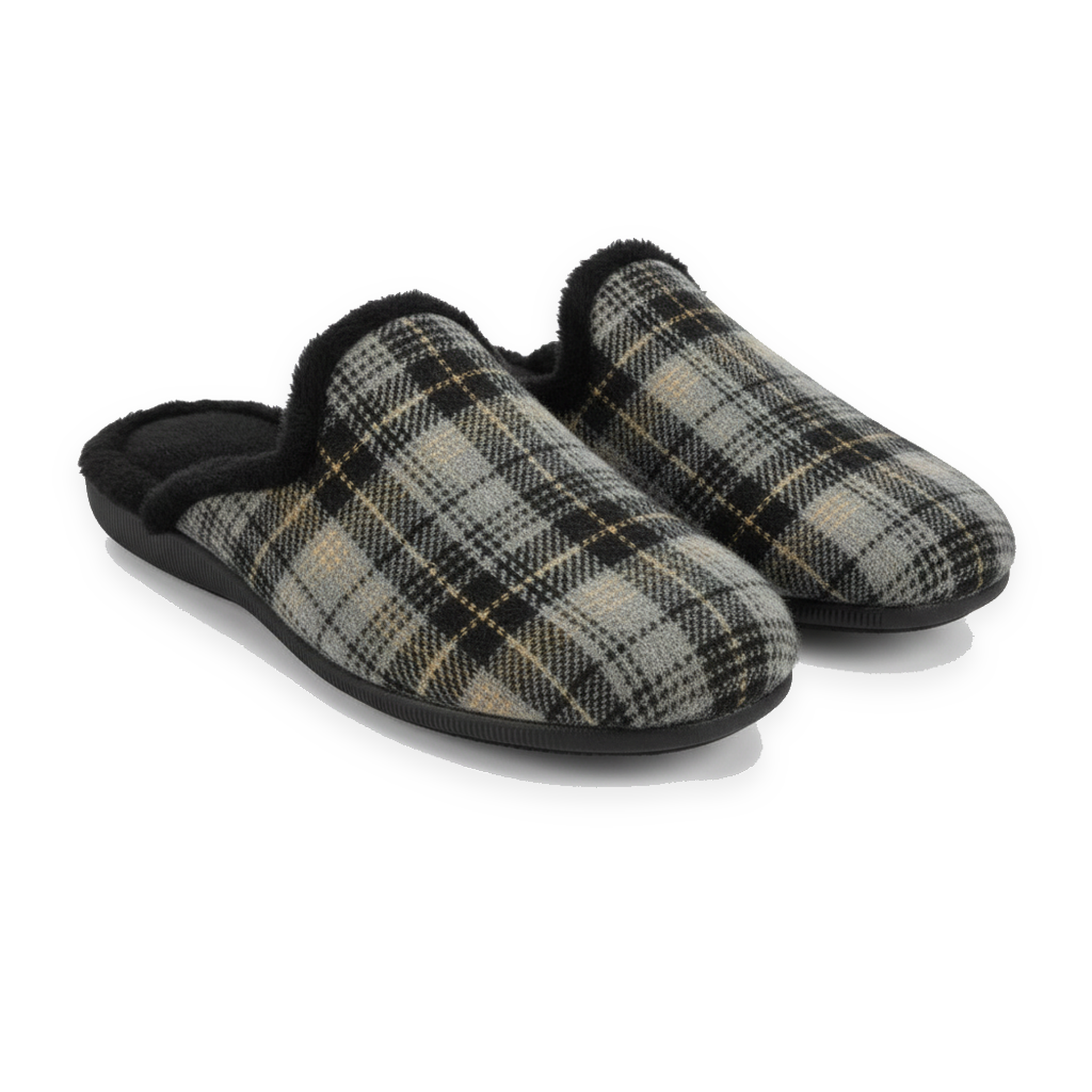 Voir la diapositive 3 : OZABI Ozabi pantoufles mules homme fabriquées en espagne, tige jacquard écossais
