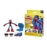 PLAYDOH Play-Doh Spider-Man, coffret Mon créateur de toiles avec figurine flexible et pâte a modeler, des 4 ans, Marvel