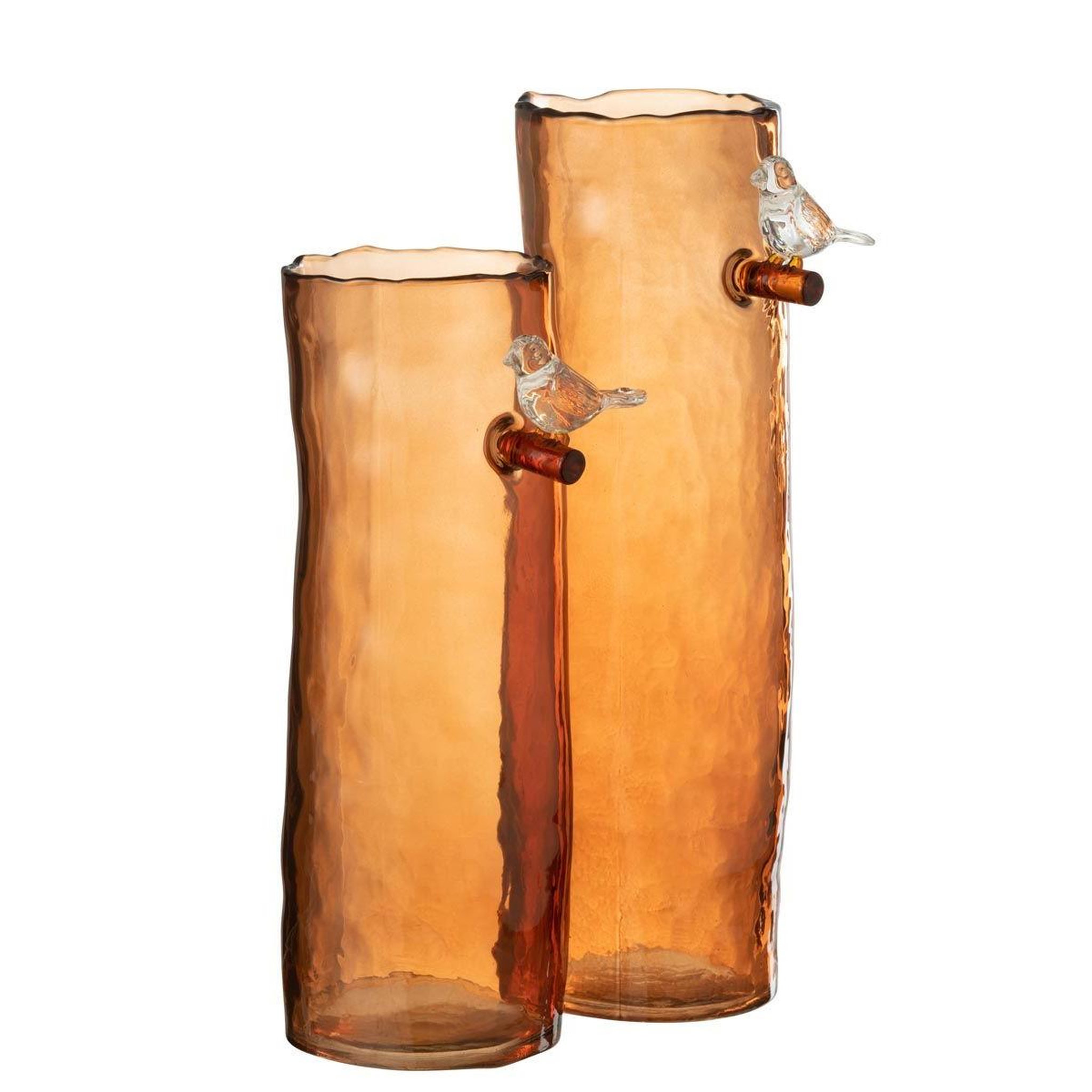 Voir la diapositive 2 : J-LINE Vase haut design  oiseau  32cm orange