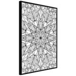 Paris Prix Affiche Murale Encadrée  Colourless Mandala. Coloris disponibles : Noir, Jaune