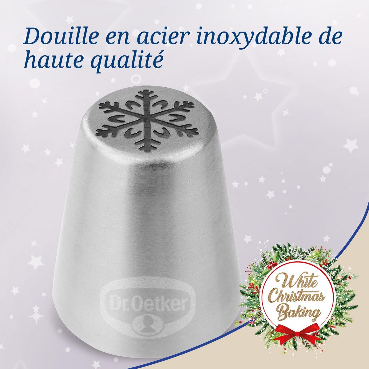 DR.OETKER Lot de 4 poches à douille et embout flocon de neige en inox Dr.Oetker Baker Edition