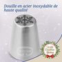 Voir la diapositive 6 : DR.OETKER Lot de 4 poches à douille et embout flocon de neige en inox Dr.Oetker Baker Edition