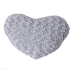 ATMOSPHERA Coussin Coeur  Bouclée  28x36cm Gris Clair