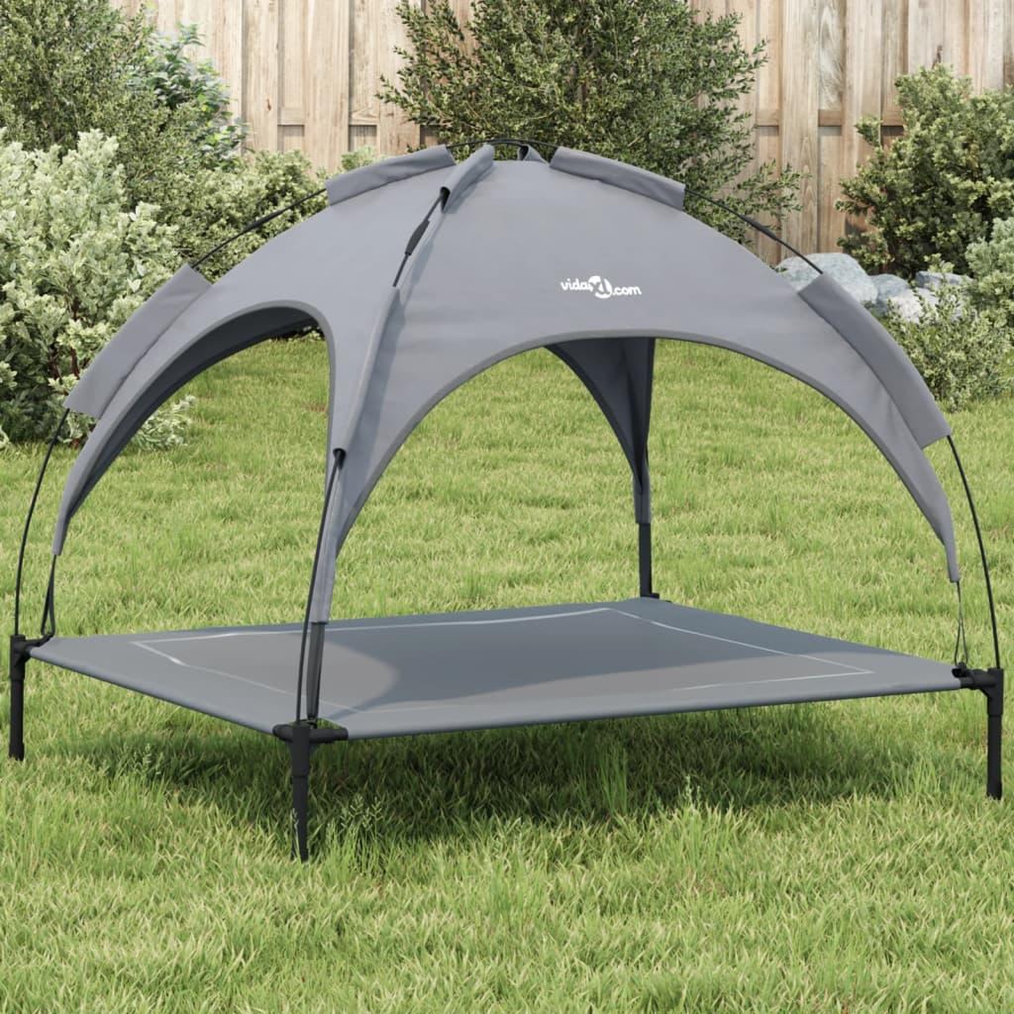 VIDAXL Lit pour chien avec auvent anthracite tissu Oxford et acier