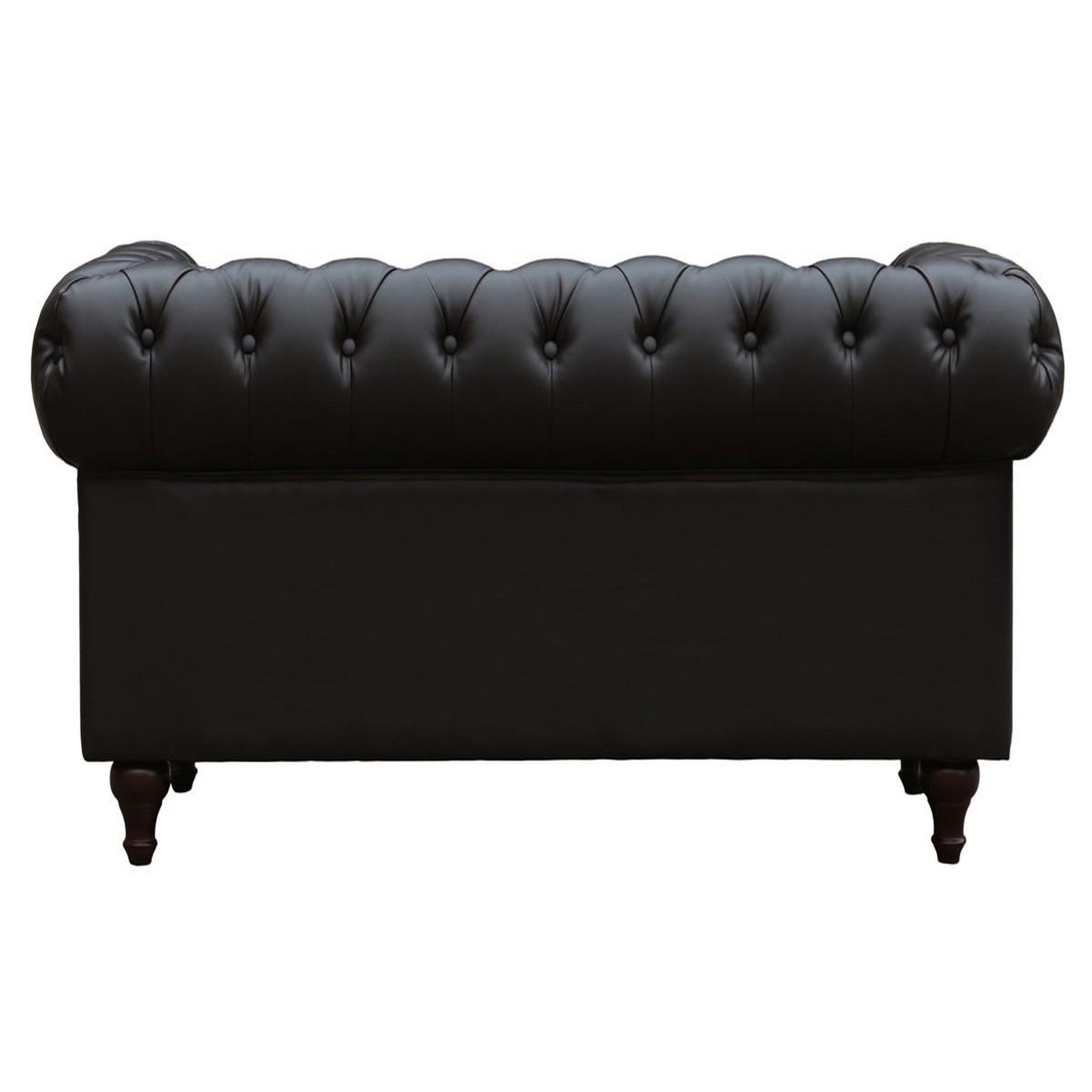 Voir la diapositive 2 : Habitat et Jardin Canapé fixe chesterfield  aliza  - 157 x 82 x 70 cm - 2 places - marron