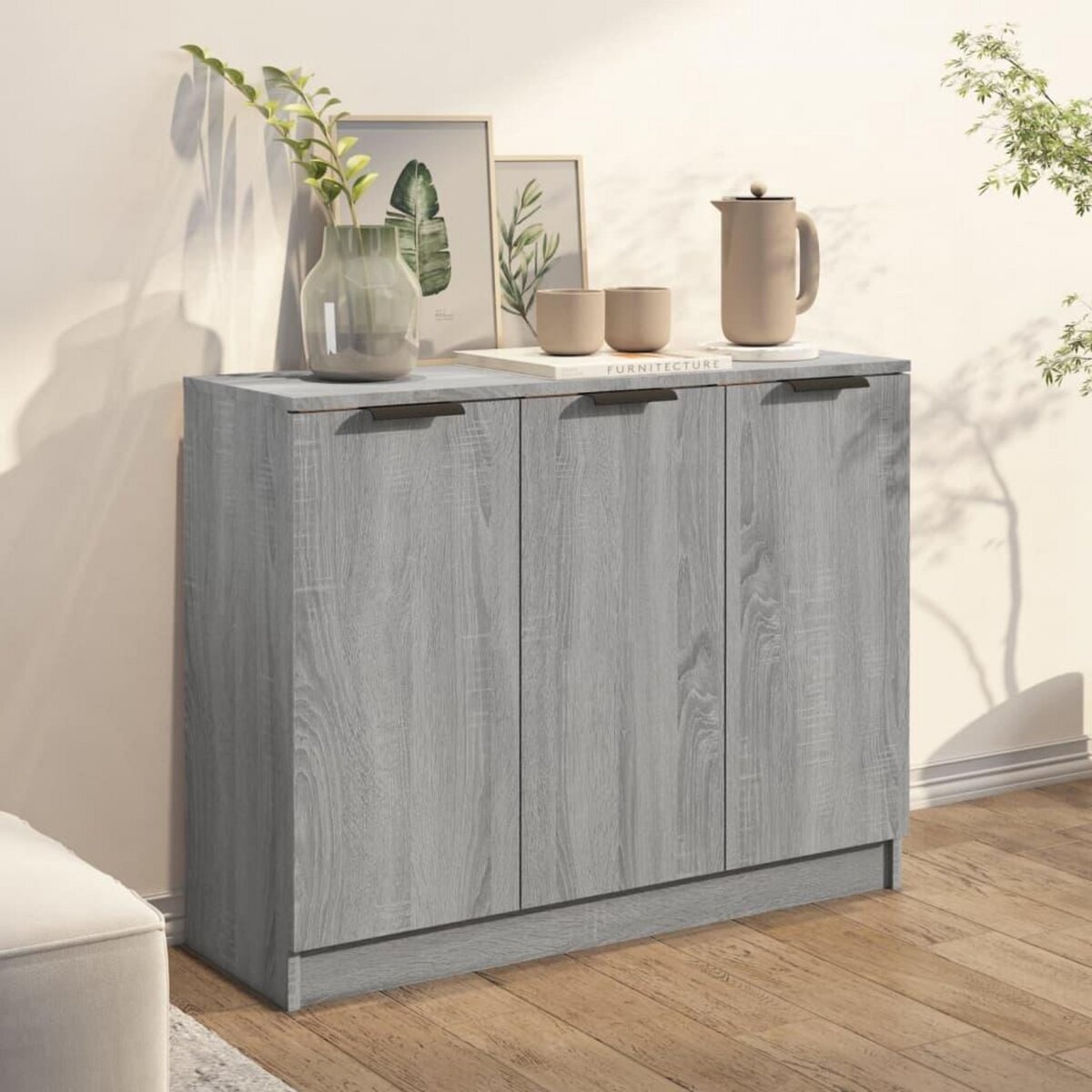 VIDAXL Buffet Sonoma gris 90,5x30x70 cm Bois d'ingenierie