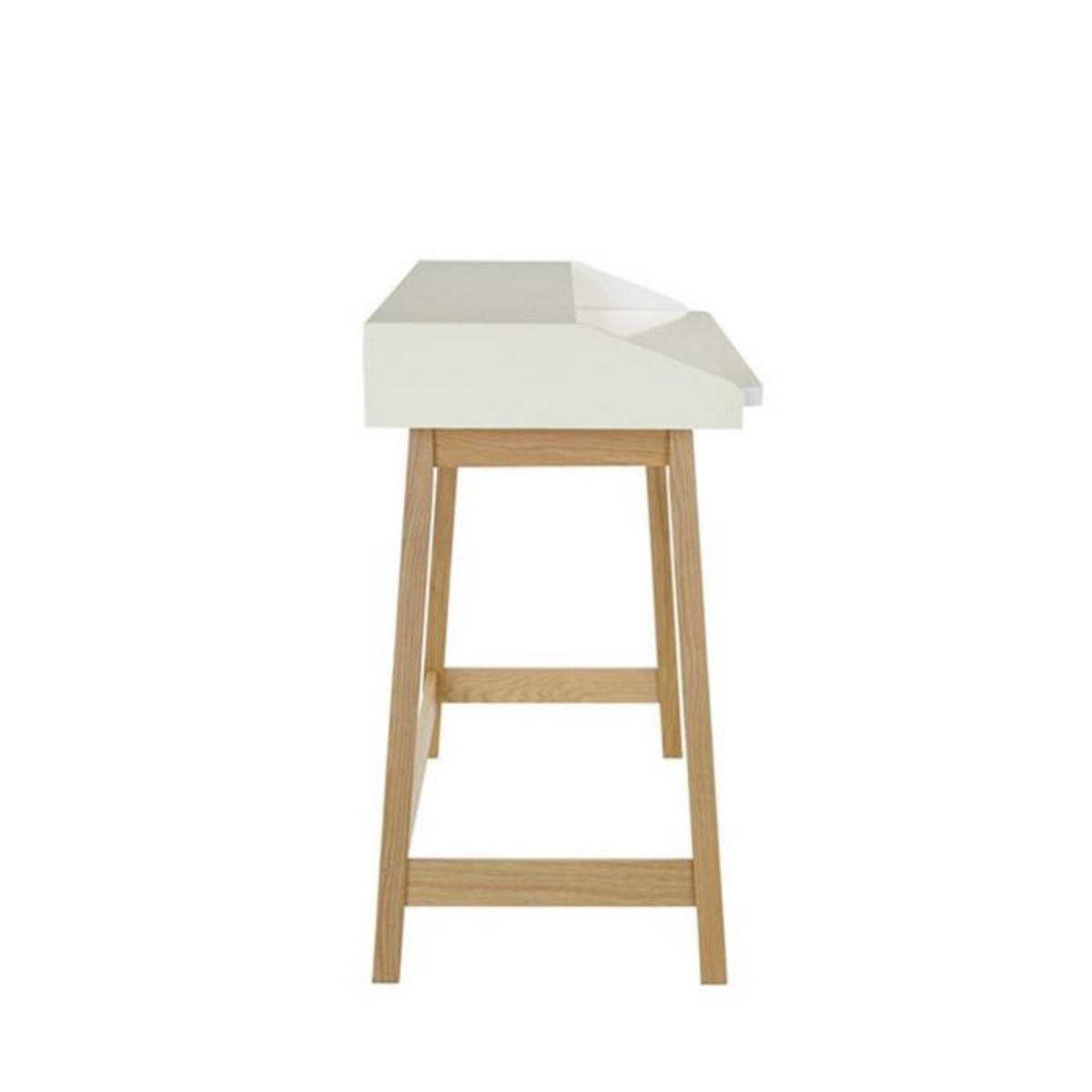 Paris Prix Bureau Design avec Plateau Coulissant  St James  116cm Chêne & Blanc