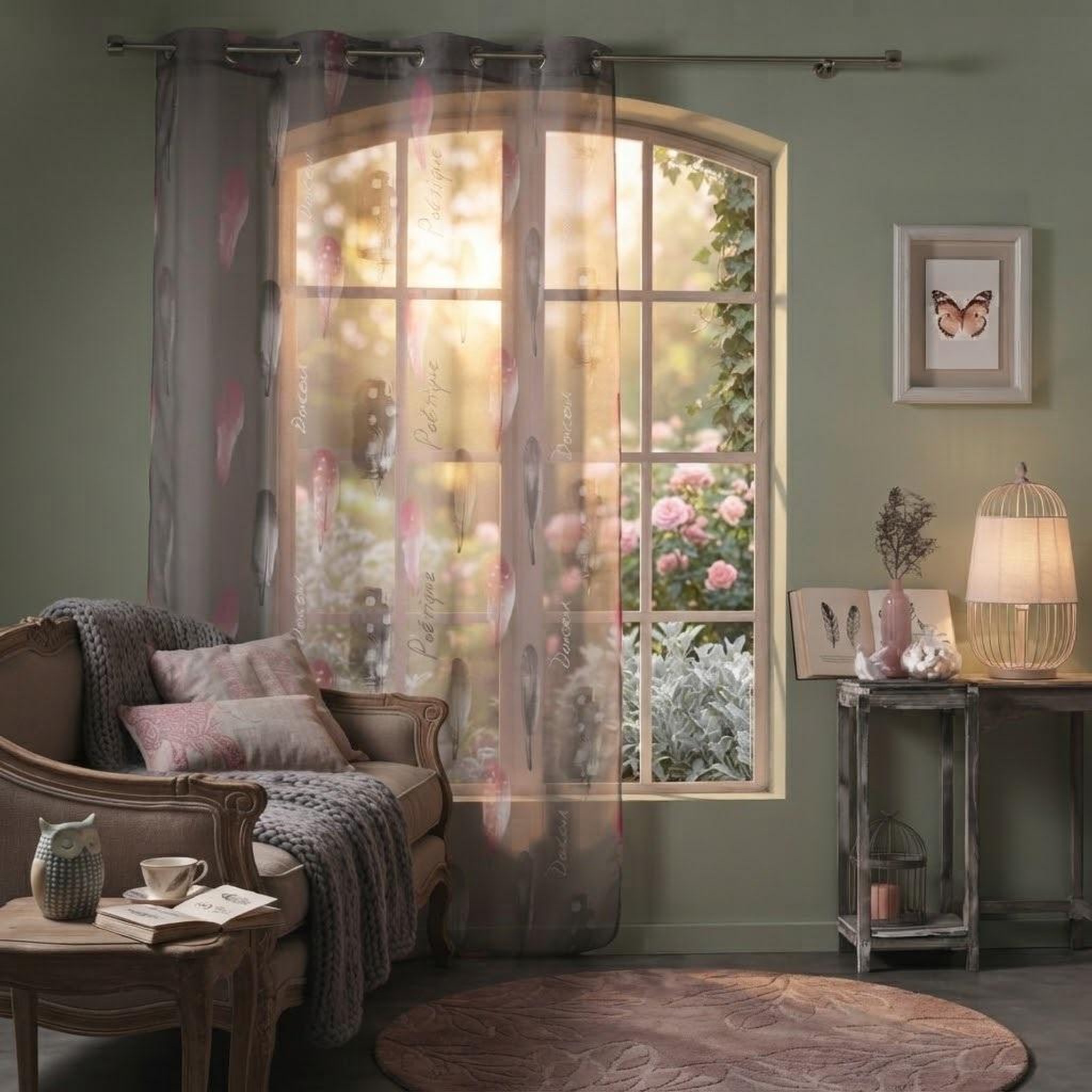 Voir la diapositive 4 : Eden Voilage a oeillets poétique design et moderne