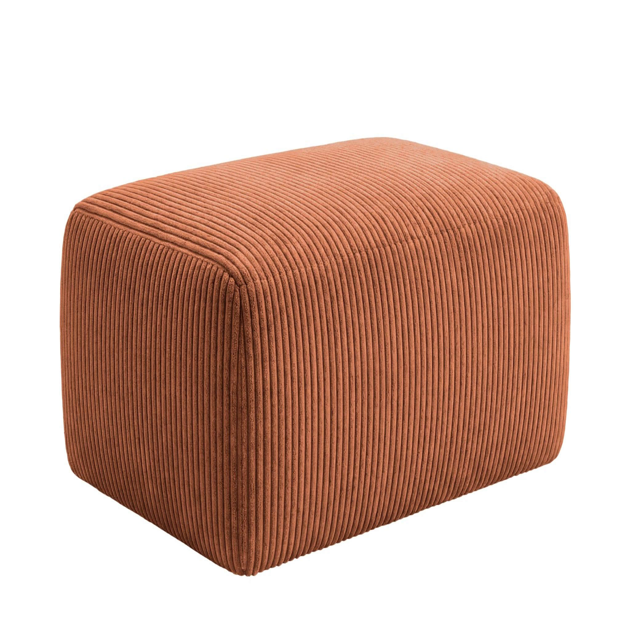 Voir la diapositive 1 : CASANOVA PARIS Olympe - pouf en petit velours côtelé 100x68x42