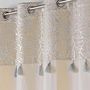 Voir la diapositive 3 : Douceur d'Intérieur Rideau 140x240 uni top métal pompons Solea argent