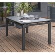 DCB GARDEN Table de jardin extensible aluminium 180/240x100x77cm MIAMI STONE