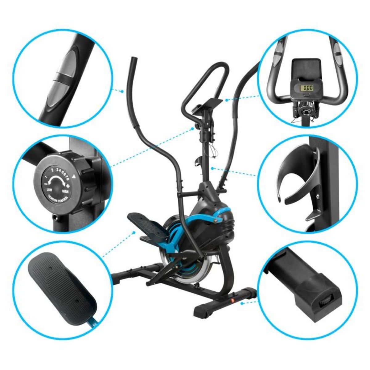 SPARRAW Vélo Elliptique SUPER SMART BIKE Cross trainer - 8 niveaux de résistance magnétique - Roue inertie 7Kg, Ecran d'entraînement