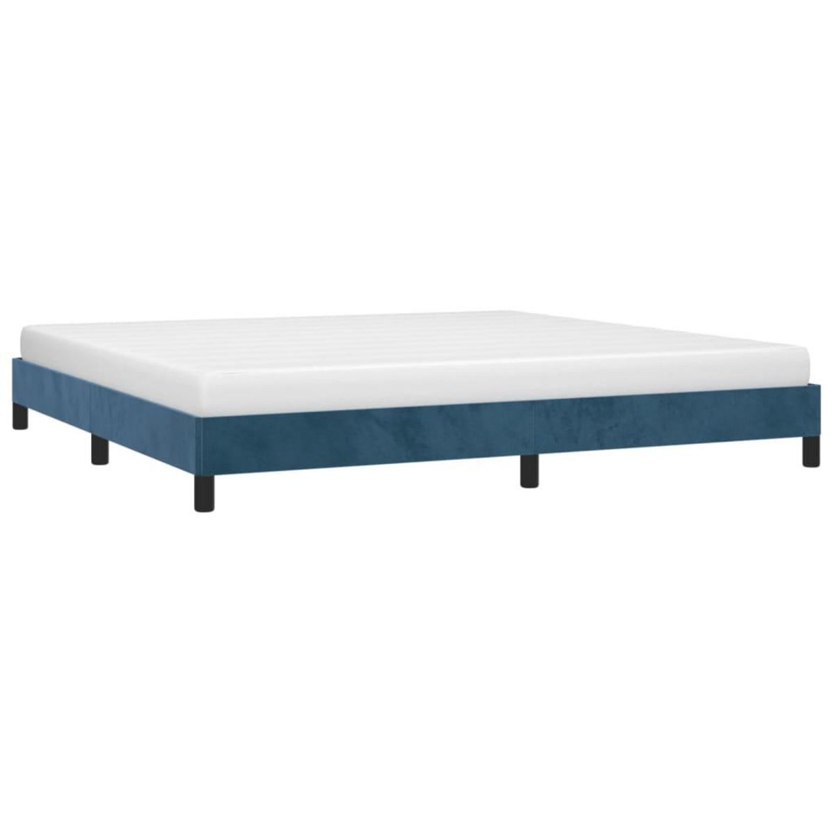 VIDAXL Cadre de lit sans matelas bleu fonce 200x200 cm velours
