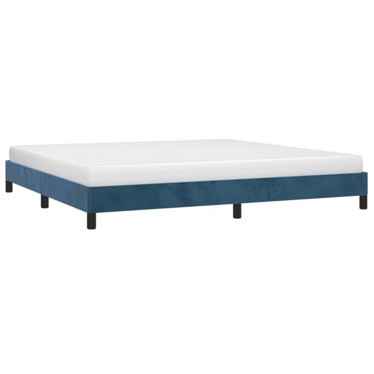 VIDAXL Cadre de lit sans matelas bleu fonce 200x200 cm velours