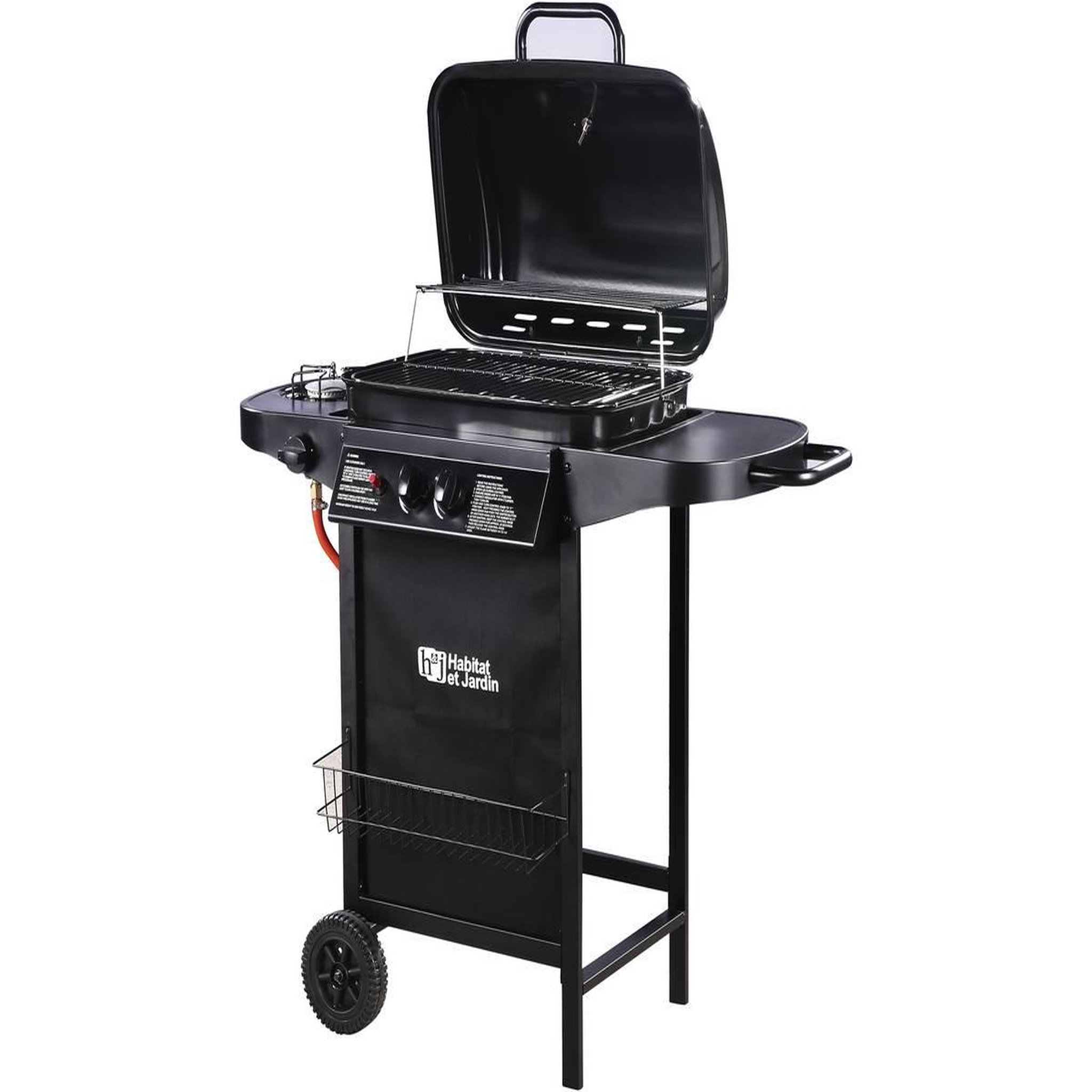 Voir la diapositive 2 : Habitat et Jardin Barbecue gaz  Party 3  - 3 brûleurs dont 1 latéral - 9.38 kW - Noir